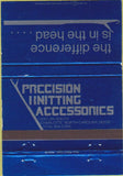 Matchbook Cover - Precision Knitting Accessories Charlotte NC 40 Strike