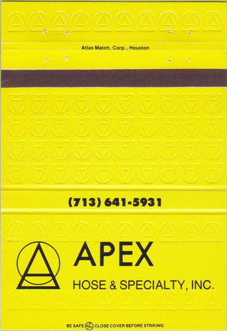 Matchbook Cover - APEX Hose  and  Specialty no town 40 Strike