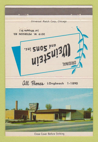 Matchbook Cover - Weinstein and Sons Funeral Home Chicago IL 40 Strike