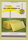 Matchbook Cover - American Vault burial Belmont MA 40 Strike