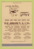 Matchbook Cover - PE Brown Insurance Long Beach CA El Cajon 40 Strike