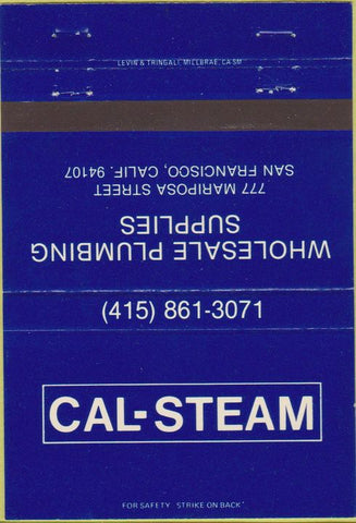Matchbook Cover - Cal-Steam Wholesale Plumbing San Francisco CA 40 Strike