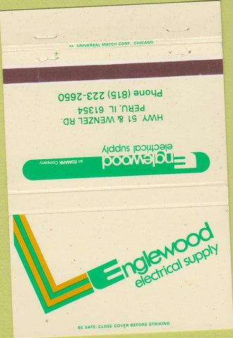 Matchbook Cover - Englewood Electrical Supply Peru IL 40 Strike