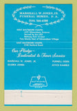 Matchbook Cover - Marshall Jones Funeral Home Baltimore MD 40 Strike