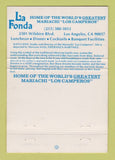 Matchbook Cover - La Fona Mexican Restaurant Los Angeles CA 40 Strike