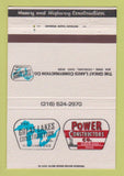 Matchbook Cover - Power Construction Great Lakes Cleveland OH 40 Strike