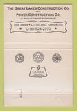 Matchbook Cover - Power Construction Great Lakes Cleveland OH 40 Strike