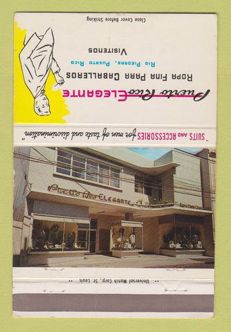 Matchbook Cover - Purto Rico Elegante Men's Clothes Rio Piedras 40 Strike