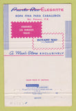 Matchbook Cover - Purto Rico Elegante Men's Clothes Rio Piedras 40 Strike