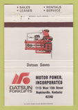 Matchbook Cover - Datsun Forklifts Hopkinsville KY 40 Strike
