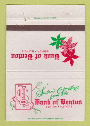 Matchbook Cover - Bank of Benton IL Christmas 40 Strike