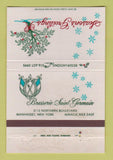 Matchbook Cover - Brasserie Saint Germain Manhasset NY Christmas 40 Strike
