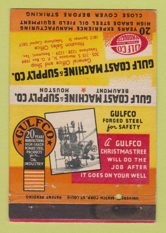 Matchbook Cover - Gulf Coast Machine Supply Houston TX Beaumont WEAR 40 Strike
