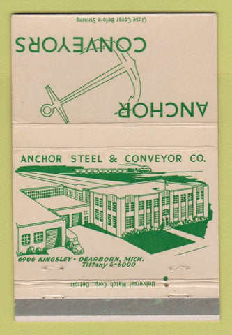 Matchbook Cover - Anchor Conveyors Dearborn MI 40 Strike