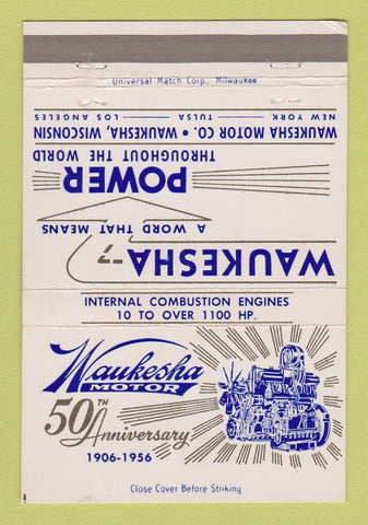 Matchbook Cover - Waukesha Power Motor 1956 WI 40 Strike