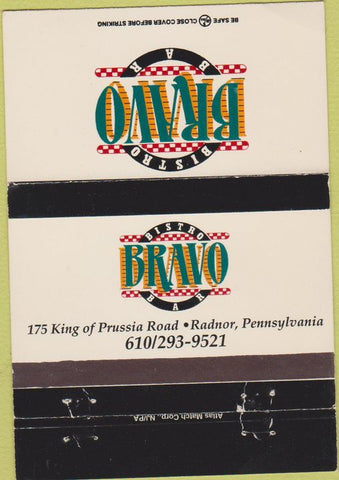 Matchbook Cover - Bistro Bravo Radnor PA 40 Strike