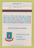 Matchbook Cover - Peninsular Steel Company 40 Strike
