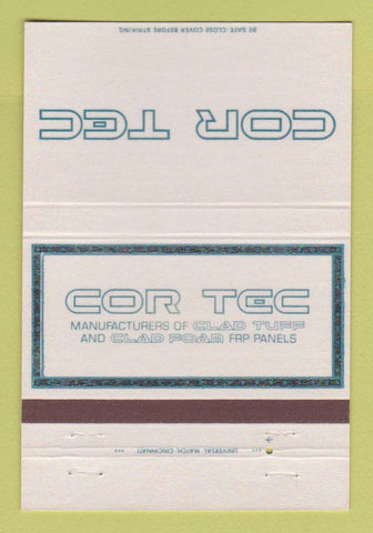 Matchbook Cover - Cor Tee Clad Foam Panels Cincinnati OH 40 Strike