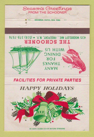 Matchbook Cover - The Schooner Freeport NY restaurant Christmas 40 Strike