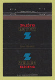 Matchbook Cover - Zeller Electric St Louis MO 40 Strike