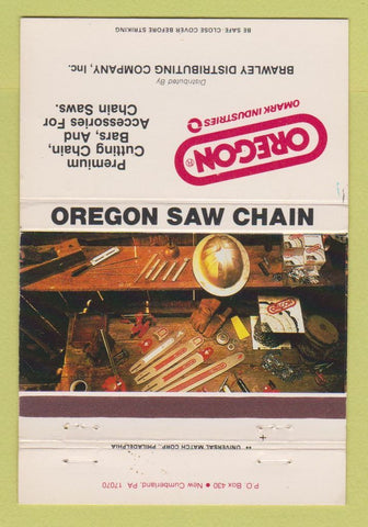 Matchbook Cover - Oregon Chain Saws Brawley New Cumberland PA 40 Strike