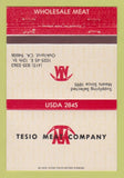 Matchbook Cover - Tesio Meat Company Oakland CA 40 Strike