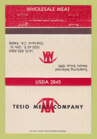 Matchbook Cover - Tesio Meat Company Oakland CA 40 Strike