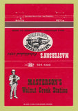 Matchbook Cover - Masterson's Walnut Creek Station CA 40 Strike