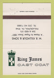 Matchbook Cover - King James Cast Coat WB Killhour Philadelphia PA 40 Strike
