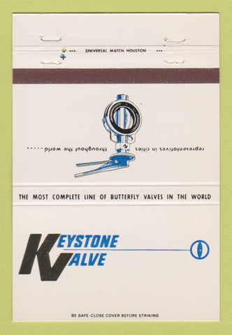 Matchbook Cover - Keystone Valve Houston TX 40 Strike