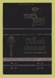 Matchbook Cover - Di Rossi's Restaurant Memphis TN Italian WEAR 40 Strike