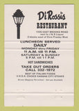 Matchbook Cover - Di Rossi's Restaurant Memphis TN Italian WEAR 40 Strike