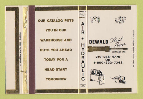 Matchbook Cover - Dewald Fluid Power Tools 40 Strike