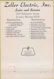 Matchbook Cover - Zeller Electric St Louis MO 40 Strike