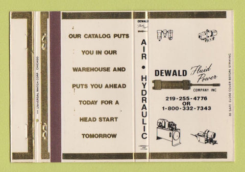 Matchbook Cover - Dewald Fluid Power Tools 40 Strike