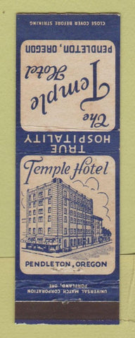 Matchbook Cover - Temple Hotel Pendleton OR