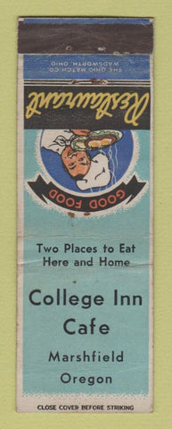 Matchbook Cover - College Inn Cafe Marshfield OR WORN