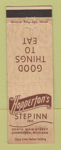 Matchbook Cover - Hopperton's Step Inn Cheboygan MI WEAR