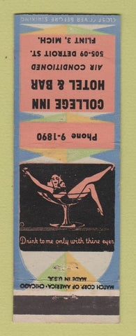 Matchbook Cover - College Inn Hotel Bar Flint MI girlie