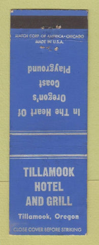 Matchbook Cover - Tillamook Hotel and Grill OR