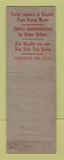 Matchbook Cover - Turnaround Seaside OR Roller Skating WORN