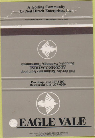 Matchbook Cover - Eagle Vale Golf Course Restaurant NY 40 Strike