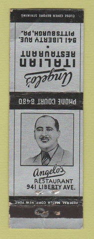 Matchbook Cover - Angelo's Italian Restaurant Pittsburgh PA WEAR