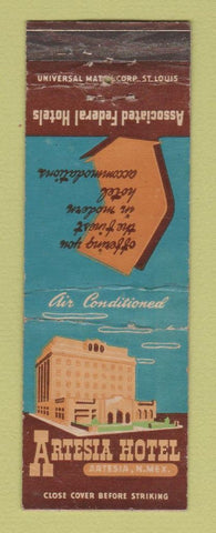 Matchbook Cover - Artesia Hotel NM WEAR
