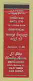 Matchbook Cover - El Pico Dining Room San Diego CA
