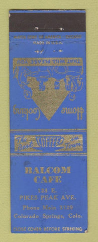 Matchbook Cover - Balcom Cafe Colorado Springs WEAR