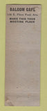 Matchbook Cover - Balcom Cafe Colorado Springs WEAR