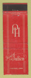 Matchbook Cover - Hotel Julien Dubuque IA WEAR