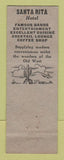 Matchbook Cover - Santa Rita Hotel Tucson AZ