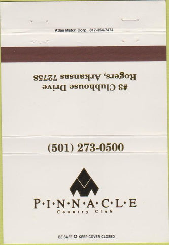 Matchbook Cover - Pinnacle Country Club Rogers AR 40 Strike